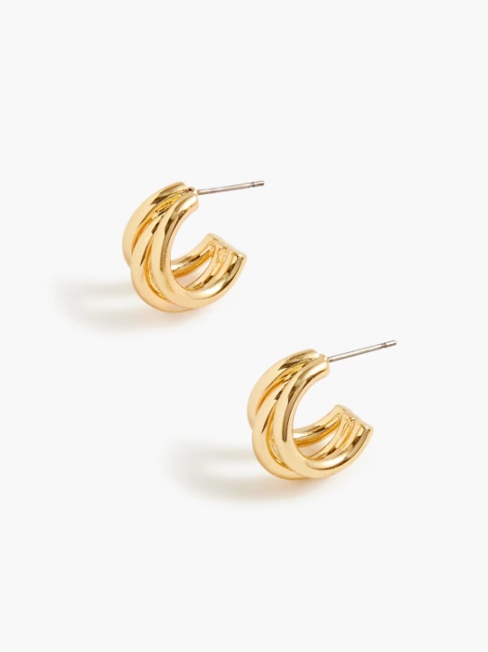 J crew rich gold Small triple-hoop earrings